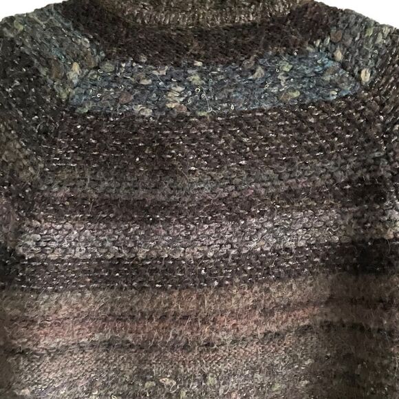 FREE PEOPLE Wool Starlight Shadow Long Poncho Sweater Cardigan Brown XS - Picture 10 of 11